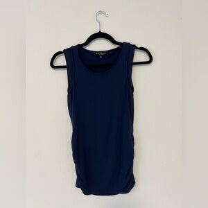 Green Envelope Navy Blue Ruched Tank